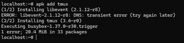 apk add tmux