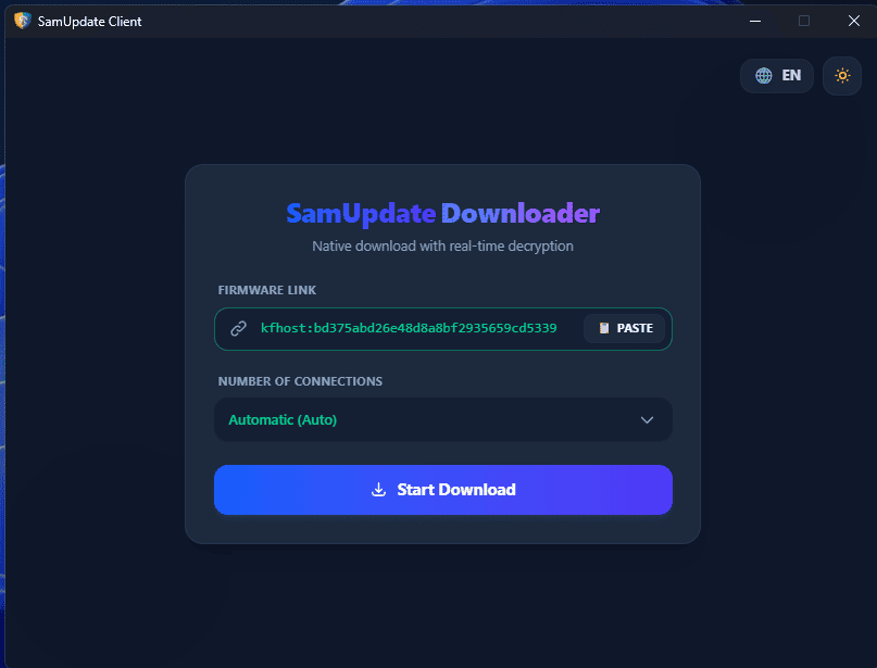SamUpdate Client initial interface
