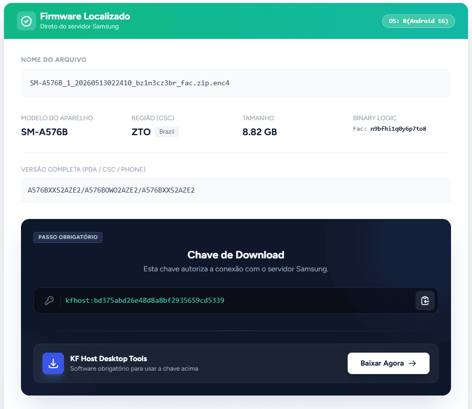 P&aacute;gina SamUpdate para gerar o link