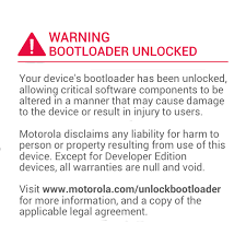 Alerta de bootloader desbloqueado.